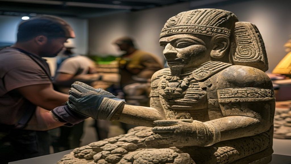 INAH identifica representación del dios del maíz en escultura hallada en Texoloc